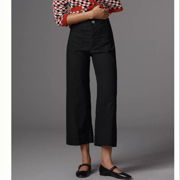 Maeve The Colette Magic Crop Wide Leg Pants in Black | Size 30 - Picture 1 of 10